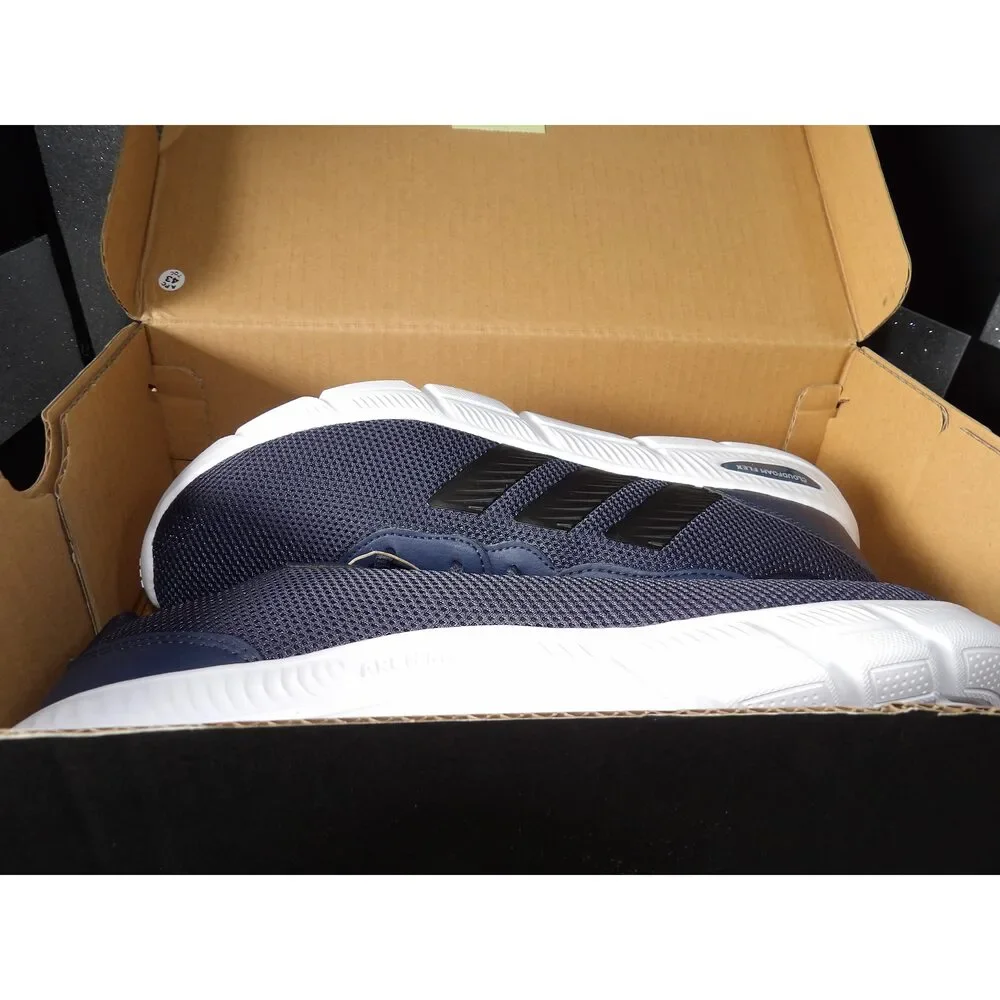 Adidas Cloudfoam Flex Running Shoes - Navy/White (Size US Men's 10)